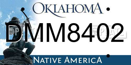 DMM8402 Oklahoma License Plate