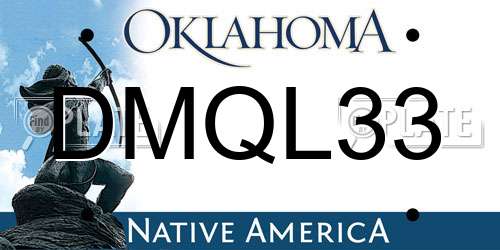 DMQL33 Oklahoma License Plate