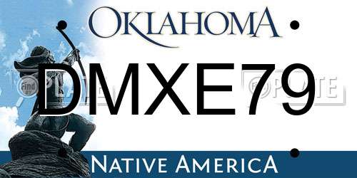DMXE79 Oklahoma License Plate