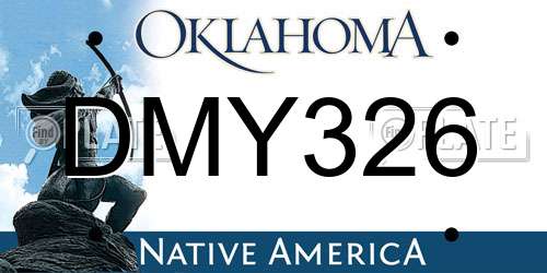 DMY326 Oklahoma License Plate