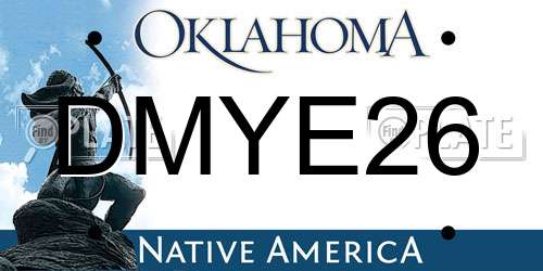 DMYE26 Oklahoma License Plate
