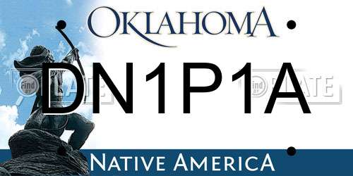 DN1P1A Oklahoma License Plate