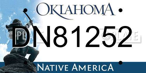 DN81252 Oklahoma License Plate