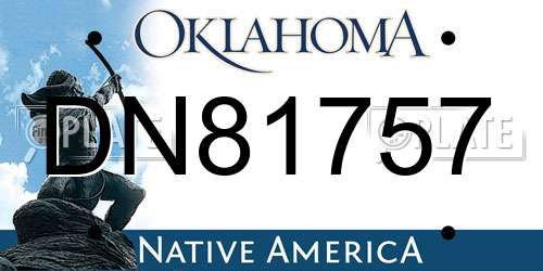 DN81757 Oklahoma License Plate