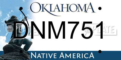 DNM751 Oklahoma License Plate