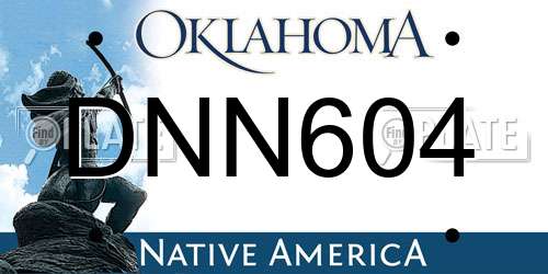 DNN604 Oklahoma License Plate