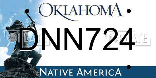DNN724 Oklahoma License Plate