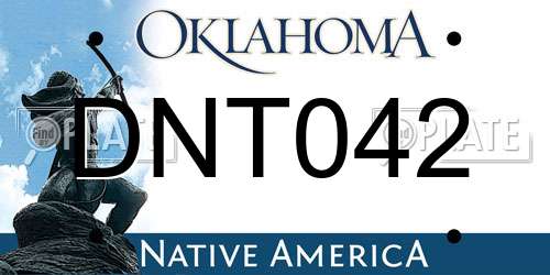 DNT042 Oklahoma License Plate