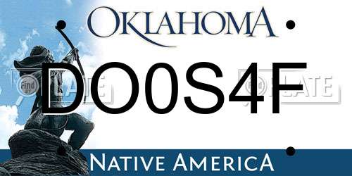 DO0S4F Oklahoma License Plate