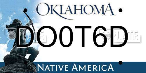 DO0T6D Oklahoma License Plate