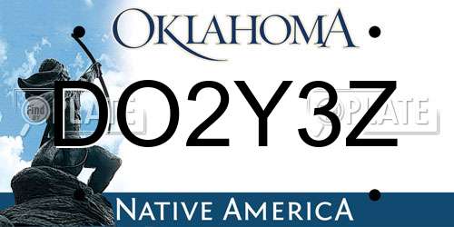 DO2Y3Z Oklahoma License Plate