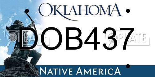 DOB437 Oklahoma License Plate