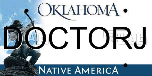 DOCTORJ Oklahoma License Plate