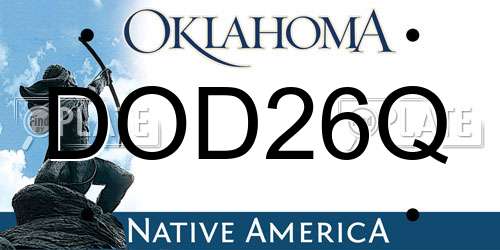 DOD26Q Oklahoma License Plate