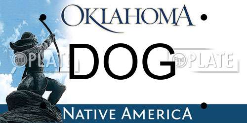 DOG Oklahoma License Plate
