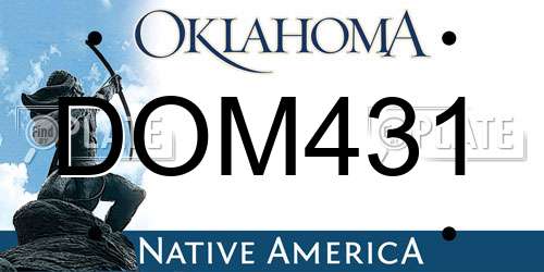 DOM431 Oklahoma License Plate