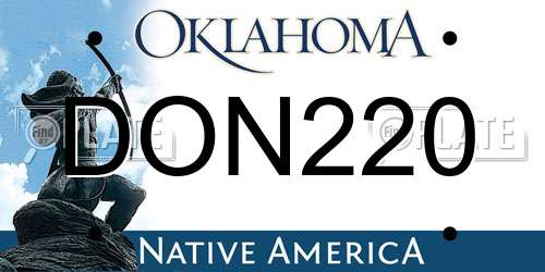 DON220 Oklahoma License Plate