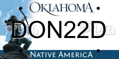 DON22D Oklahoma License Plate