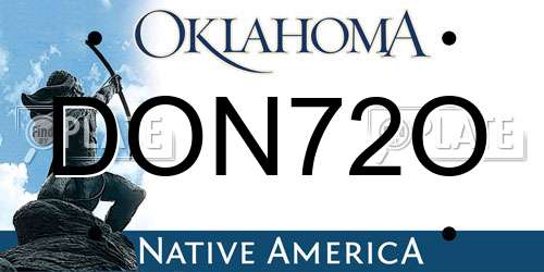 DON72O Oklahoma License Plate