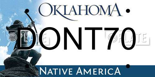 DONT70 Oklahoma License Plate