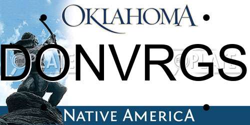 DONVRGS Oklahoma License Plate