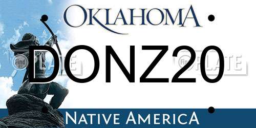DONZ20 Oklahoma License Plate