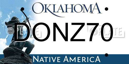 DONZ70 Oklahoma License Plate