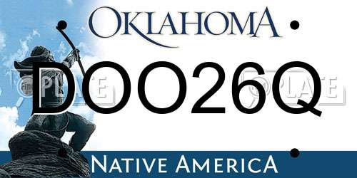 DOO26Q Oklahoma License Plate