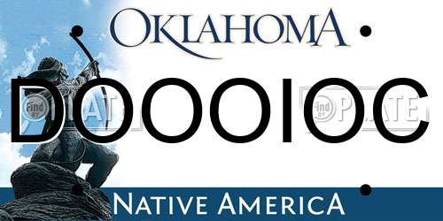 DOOOIOC Oklahoma License Plate