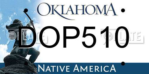 DOP510 Oklahoma License Plate