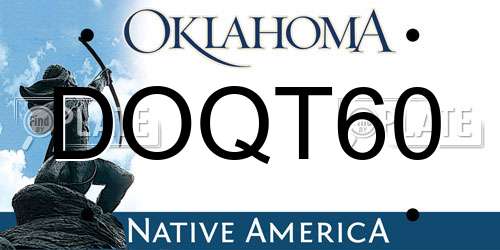 DOQT60 Oklahoma License Plate