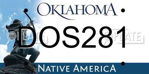 DOS281 Oklahoma License Plate