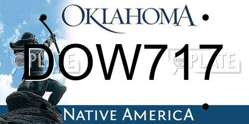 DOW717 Oklahoma License Plate