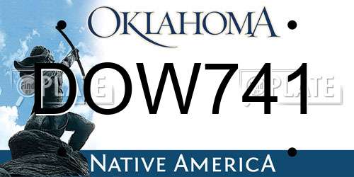 DOW741 Oklahoma License Plate