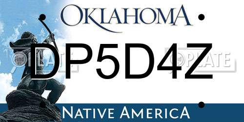 DP5D4Z Oklahoma License Plate