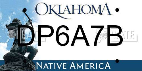 DP6A7B Oklahoma License Plate