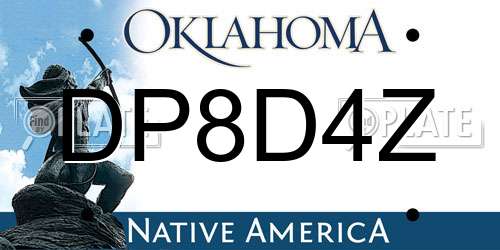 DP8D4Z Oklahoma License Plate