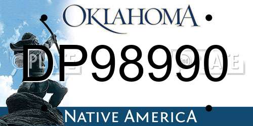DP98990 Oklahoma License Plate