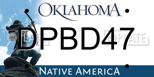 DPBD47 Oklahoma License Plate