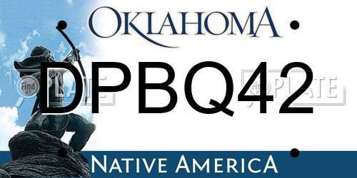 DPBQ42 Oklahoma License Plate