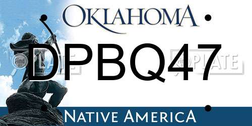 DPBQ47 Oklahoma License Plate