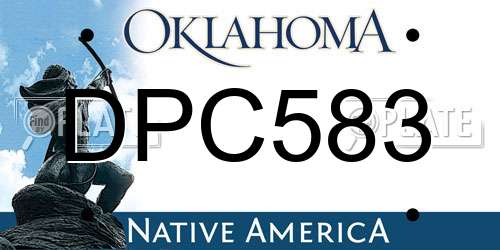 DPC583 Oklahoma License Plate