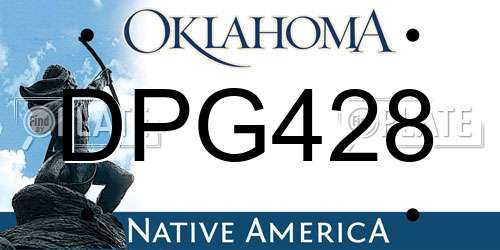 DPG428 Oklahoma License Plate