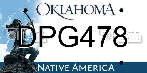 DPG478 Oklahoma License Plate