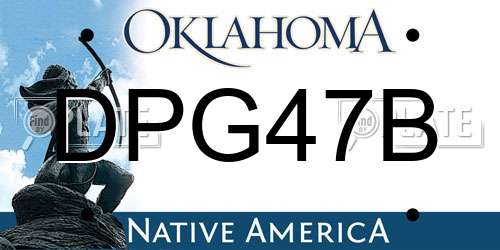 DPG47B Oklahoma License Plate
