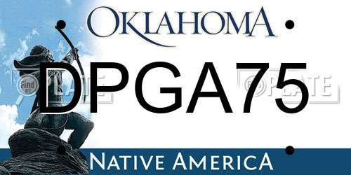 DPGA75 Oklahoma License Plate