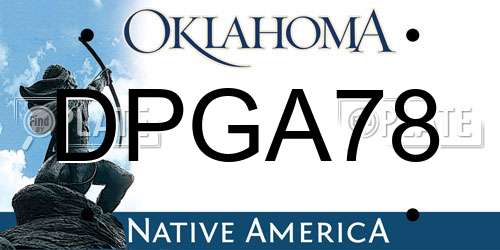 DPGA78 Oklahoma License Plate
