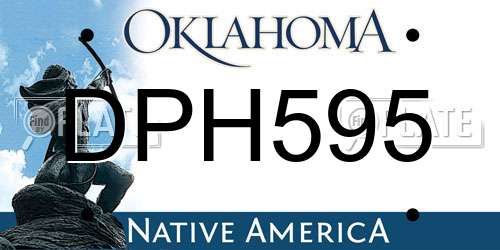 DPH595 Oklahoma License Plate