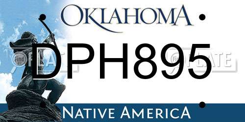 DPH895 Oklahoma License Plate
