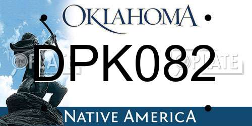 DPK082 Oklahoma License Plate